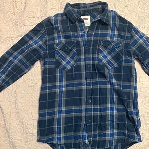Levi's Navy and Gray Checkered Shirt